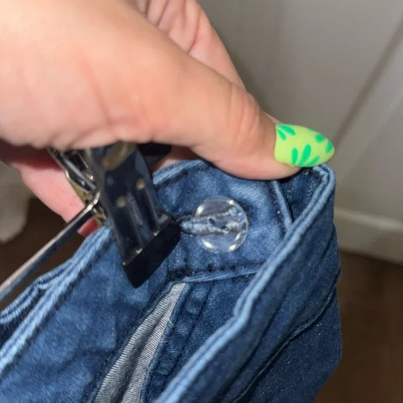 We the Free Notched Diagonal Snap & Wrap Denim Mini Skirt size 10 - Picture 5 of 9